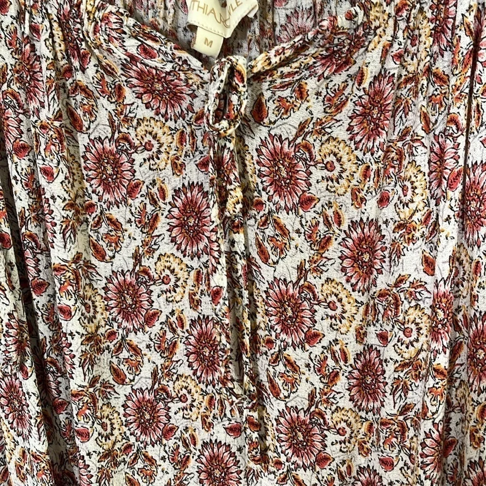 Cynthia Rowley Yellow Floral Print Boho Mini Dress Size M